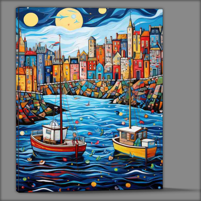 Buy Canvas : (The Dance of the Elements Boats and the Sea)
