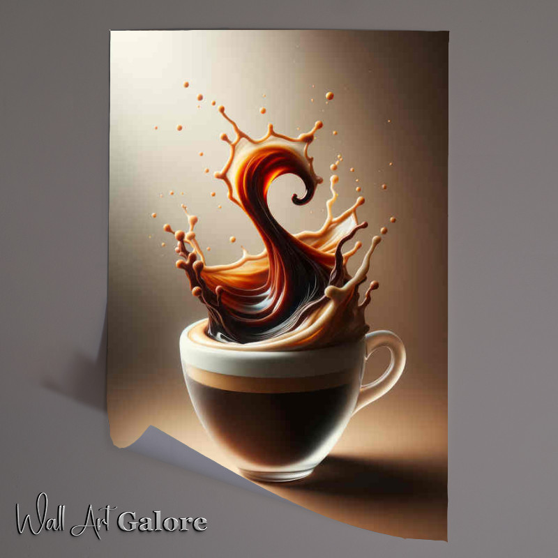 Buy Unframed Poster : (Americano Artistry Waters Dance with Espresso)