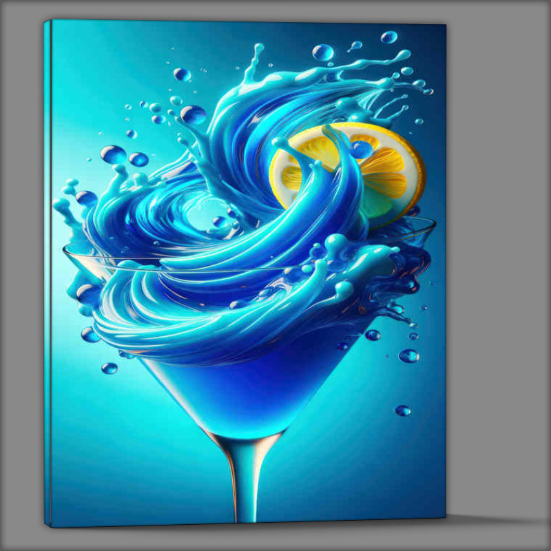 Buy Canvas : (Blue Lagoon Allure Vivid Blue and Citrus Close up)