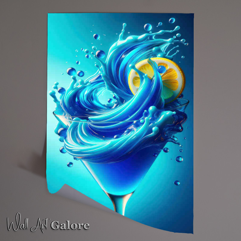 Buy Unframed Poster : (Blue Lagoon Allure Vivid Blue and Citrus Close up)