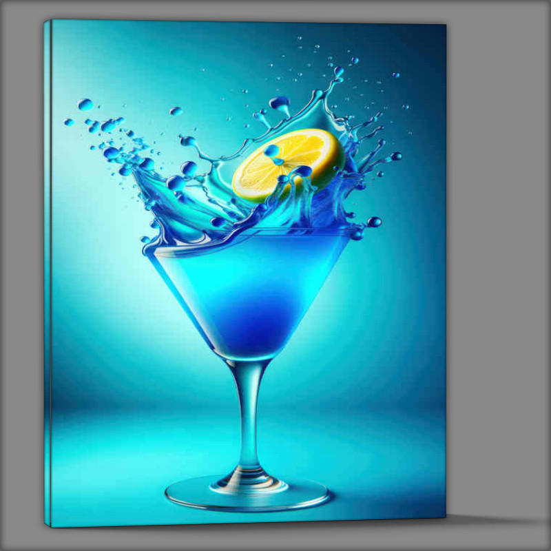 Buy Canvas : (Blue Lagoon Beauty Citrus Splash in Vibrant Blue)