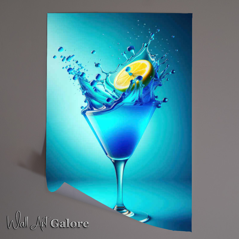 Buy Unframed Poster : (Blue Lagoon Beauty Citrus Splash in Vibrant Blue)