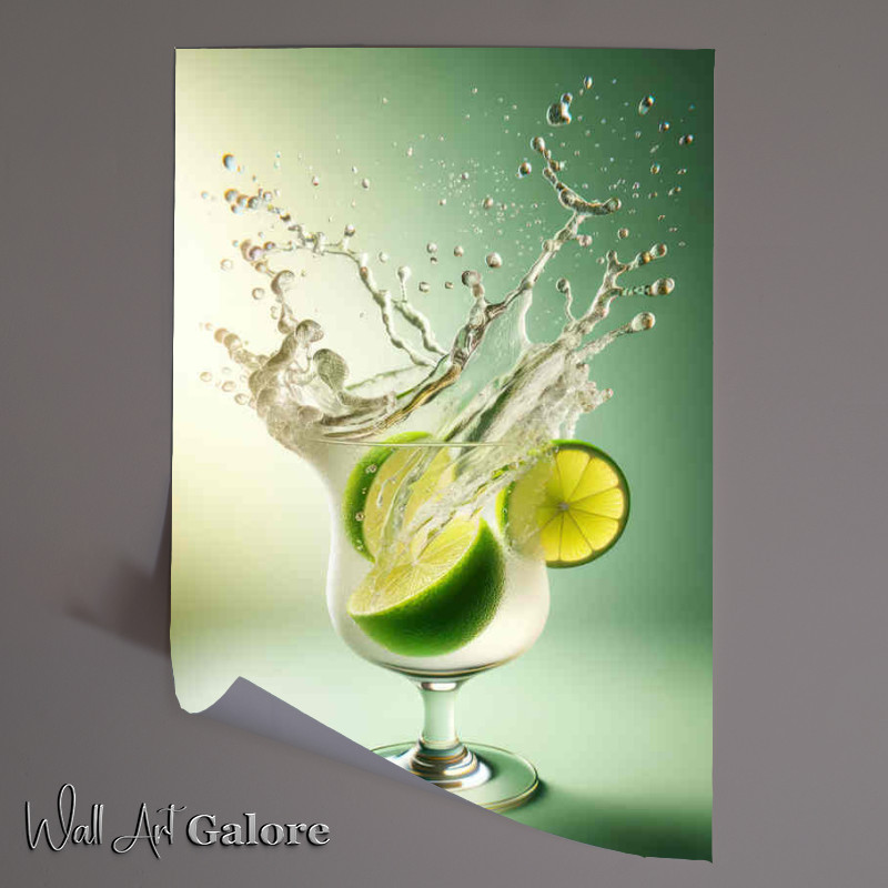 Buy Unframed Poster : (Caipirinha Artistry Limes Splash in Cachaça Brilliance)