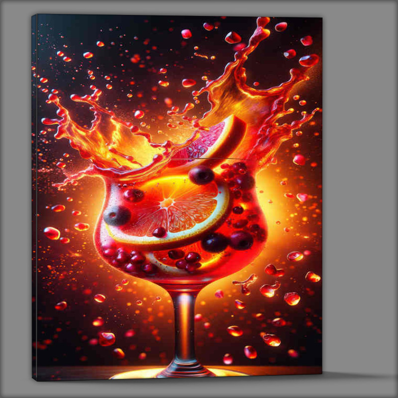 Buy Canvas : (Fiery Tequila Sunrise Citrus Meets Pomegranate Burst)