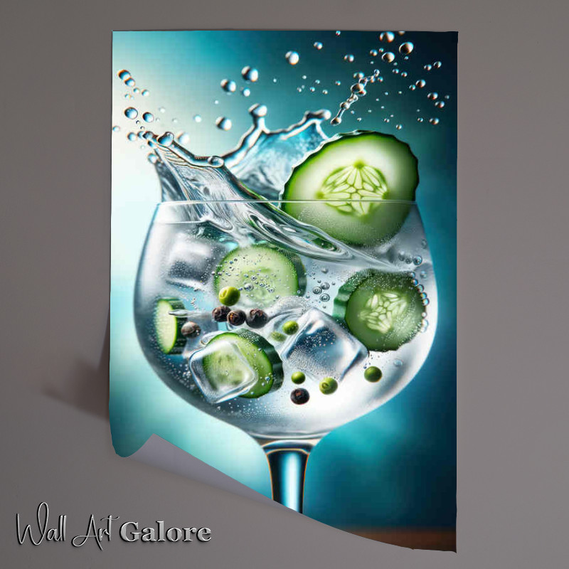 Buy Unframed Poster : (Gin and Tonic Brilliance Cucumber Coolness Illuminated)
