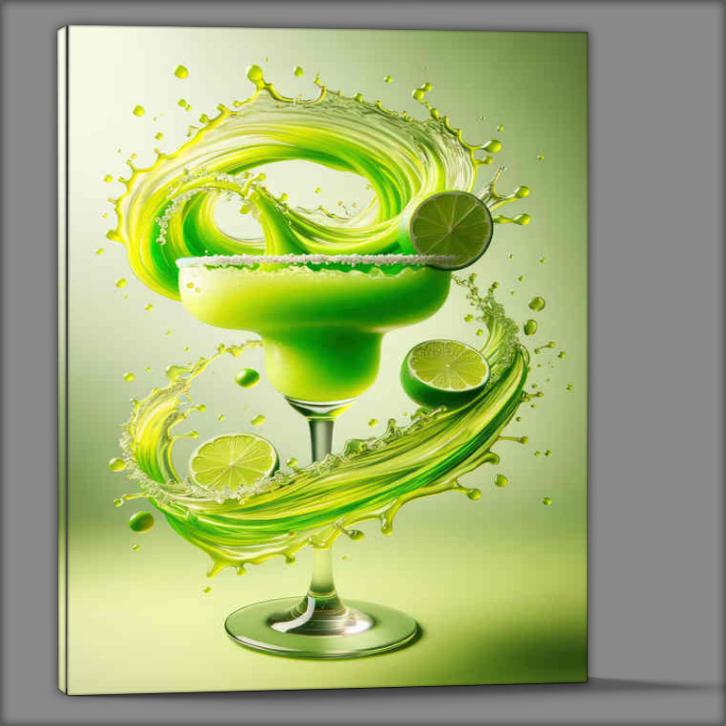 Buy Canvas : (Green Apple Margarita Citrus Swirls and Dynamic Splash)