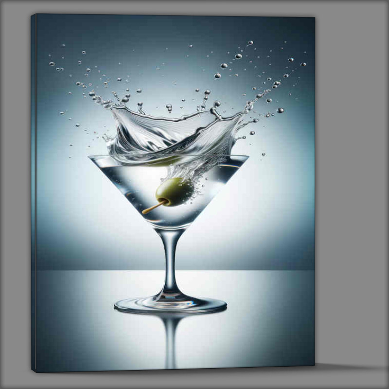 Buy Canvas : (Martini Masterpiece Olives Dynamic Splash Captured)