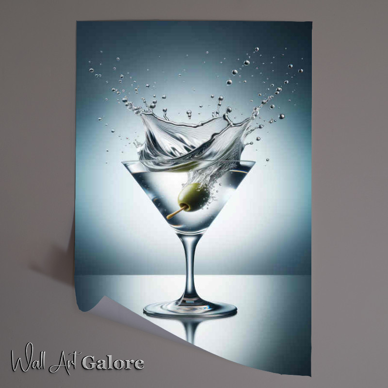 Buy Unframed Poster : (Martini Masterpiece Olives Dynamic Splash Captured)