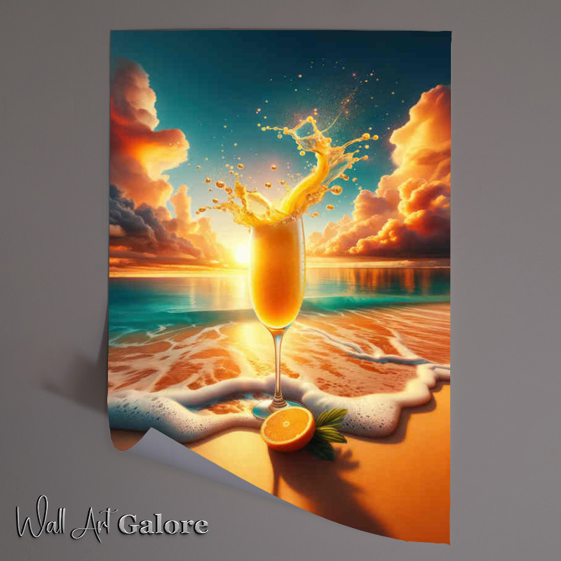 Buy Unframed Poster : (Mimosa Magic Champagne Fusion at Beach Sunrise)