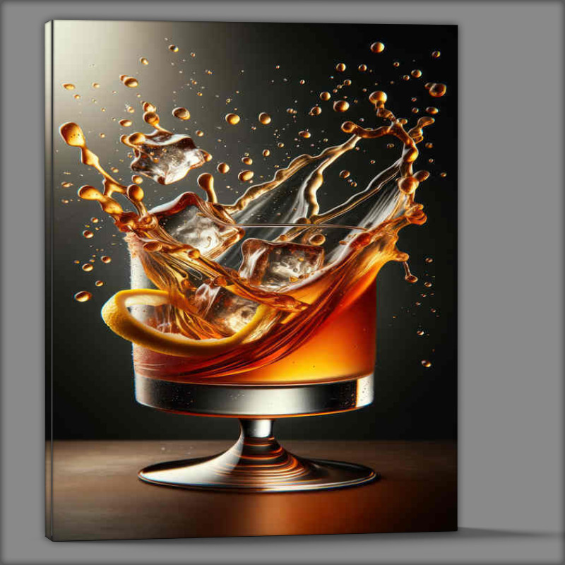 Buy Canvas : (Whiskey Sour Elegance Dynamic Splash Captures Essenc)