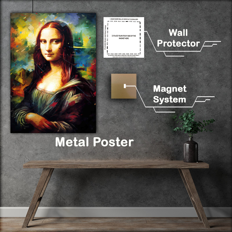 Buy Metal Poster : (Abstract art style mona liza)