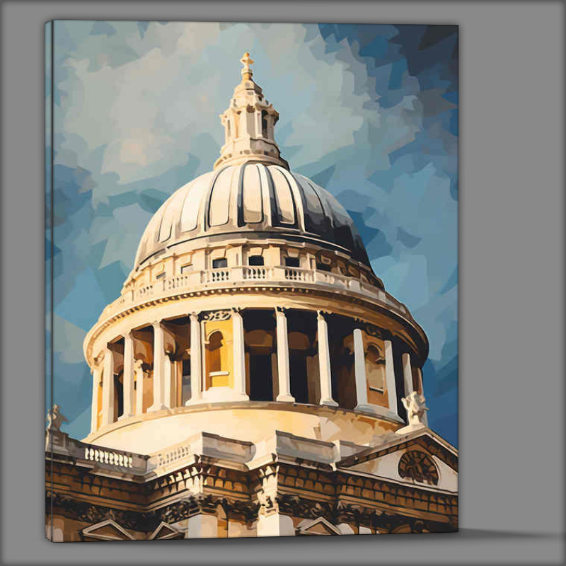 Buy Canvas : (A painting style of St Pauls dome in london)