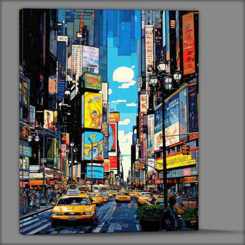 Buy Canvas : (Times square cabbies looking out for fares)