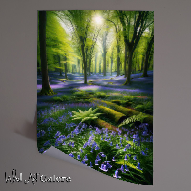 Buy Unframed Poster : (British bluebells their delicate blue flowers swaying gently)
