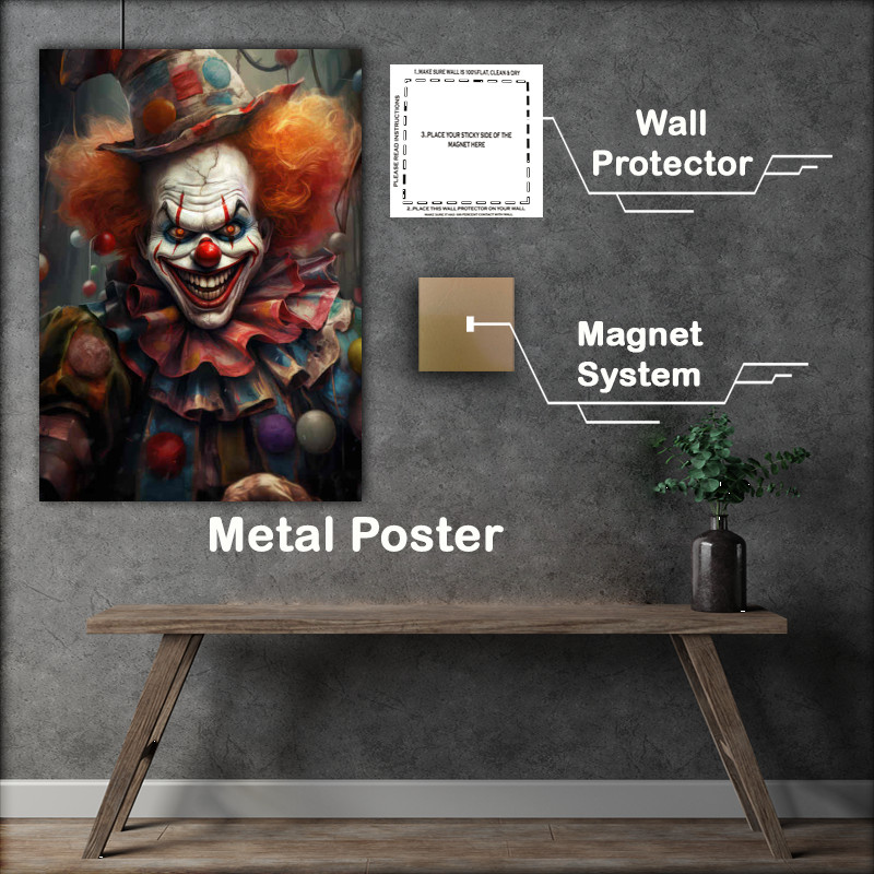 Buy Metal Poster : (Fear in Makeup Exploring the World of Creepy Clowns)
