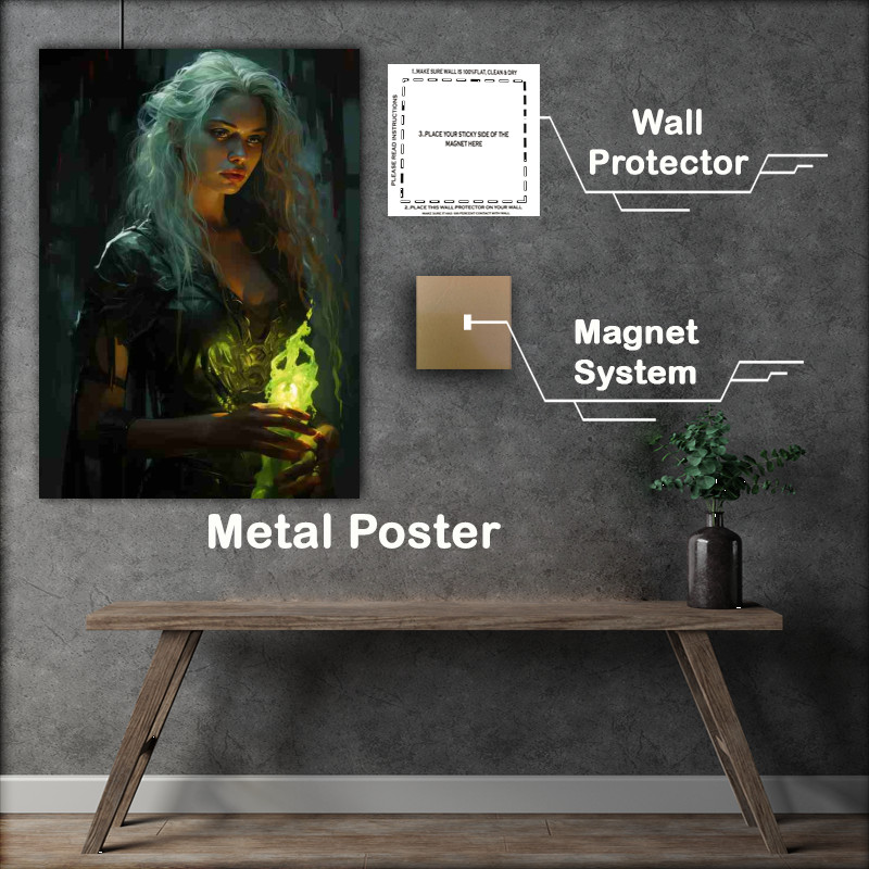 Buy Metal Poster : (Art of blade black khaleesi sword spitting green)