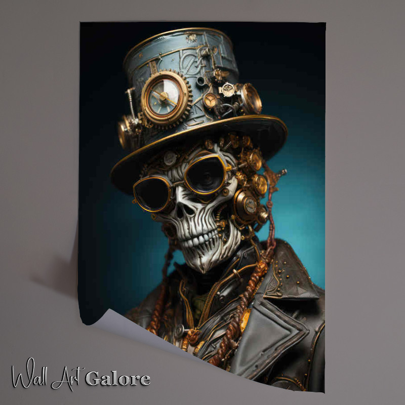 Buy Unframed Poster : (Steampund style skull face abstract style)