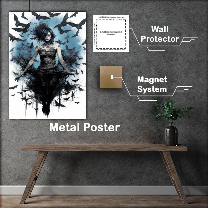 Buy Metal Poster : (The crazt bat lady surrouded art style)
