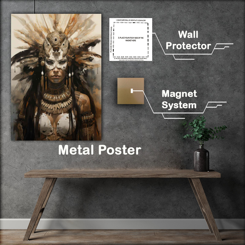 Buy Metal Poster : (The painted Lady Warrior native american)