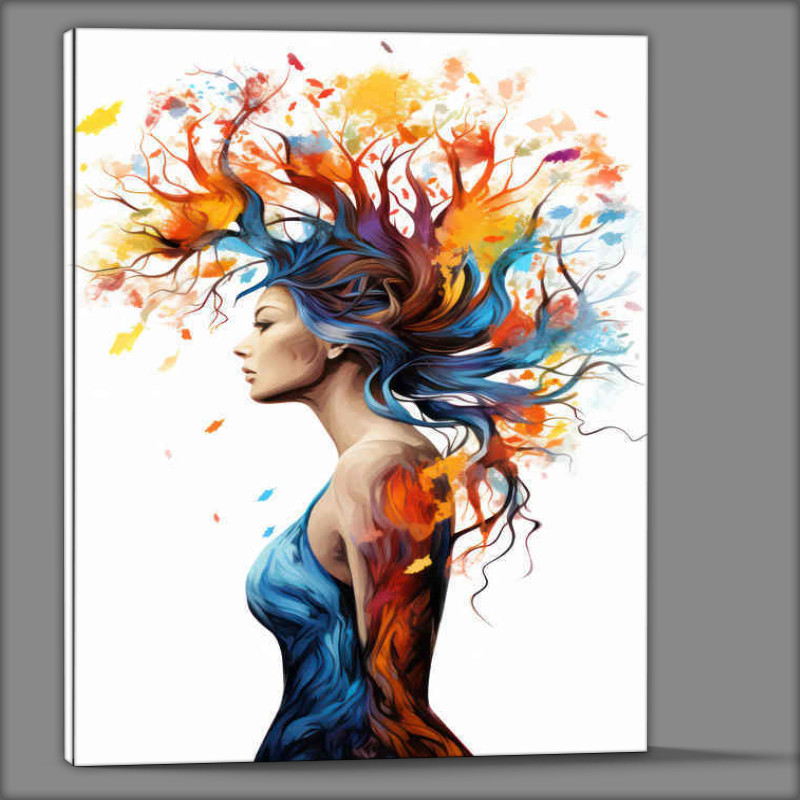 Buy Canvas : (Woman silhouette art tree artwork)