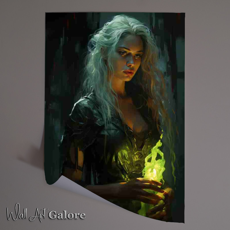 Buy Unframed Poster : (Art of blade black khaleesi sword spitting green)