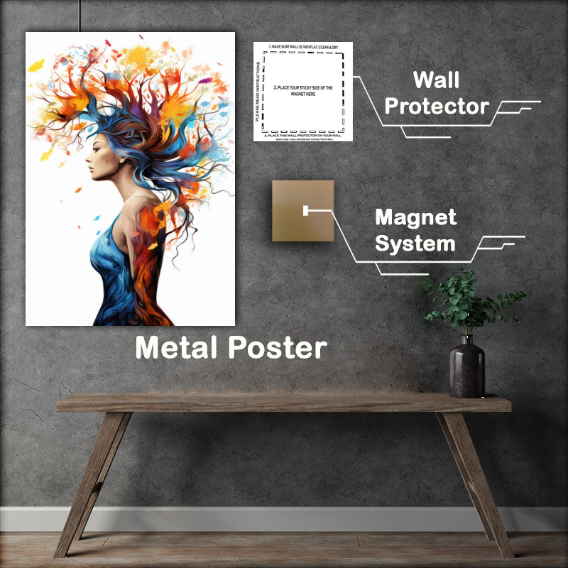Buy Metal Poster : (Woman silhouette art tree artwork)
