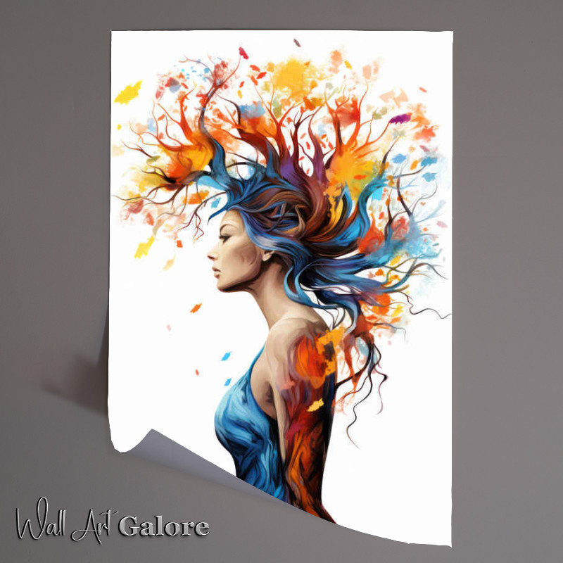 Buy Unframed Poster : (Woman silhouette art tree artwork)