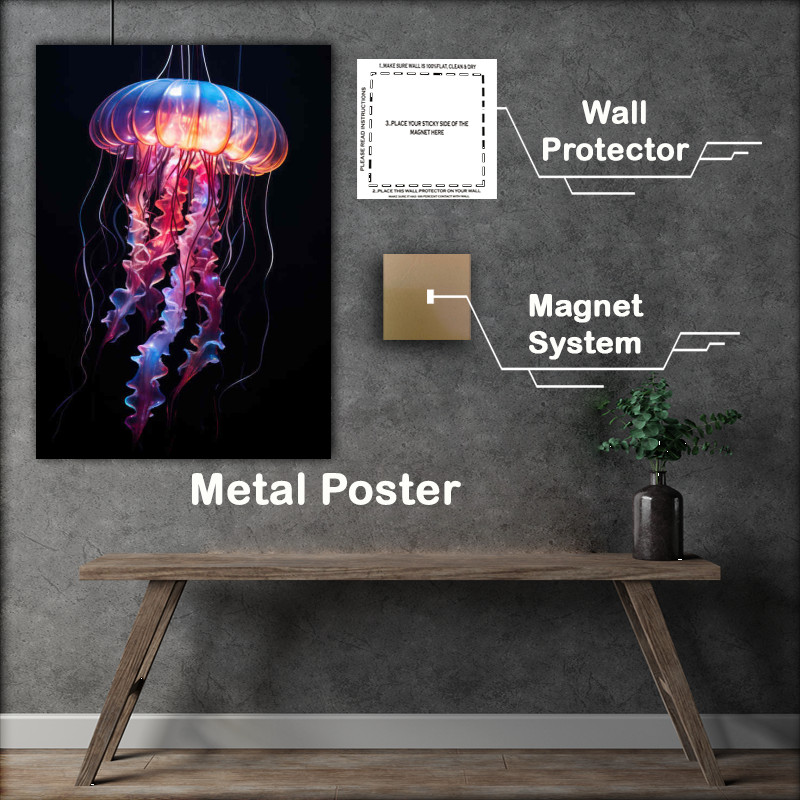 Buy Metal Poster : (Amazing colours on A Jellyfish)