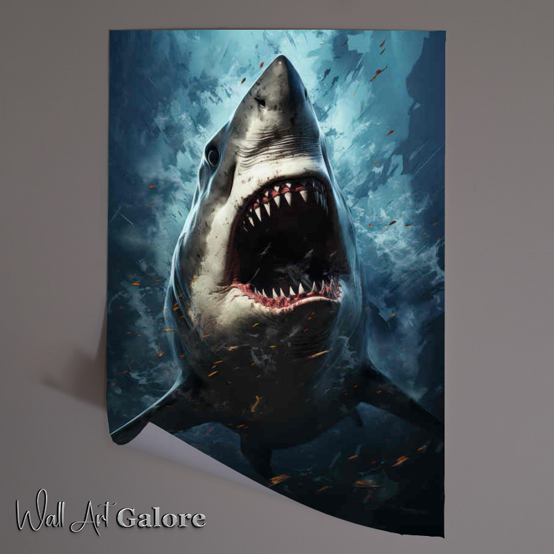 Buy Unframed Poster : (Painted shark with its mouth open)
