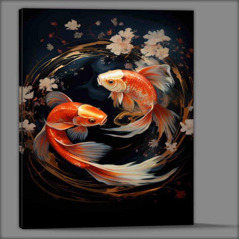 Buy Canvas : (Painted style Koi fish In a circle)
