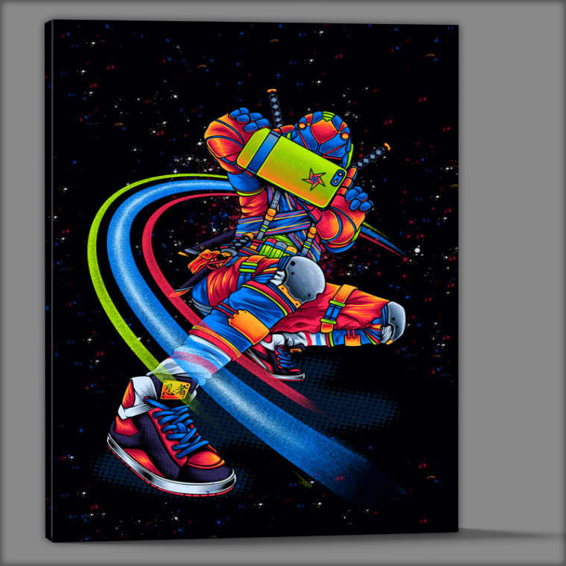 Buy Canvas : (A Selfie Ninja with neon colours)