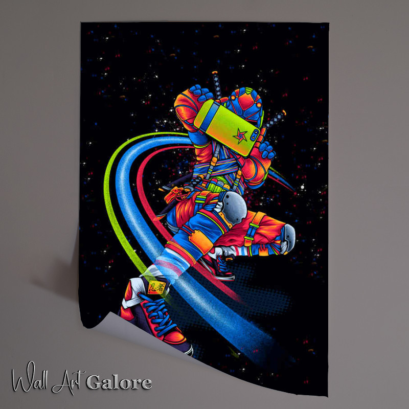Buy Unframed Poster : (A Selfie Ninja with neon colours)