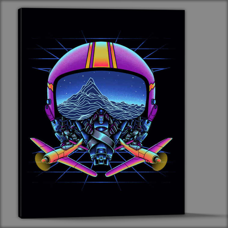Buy Canvas : (Airplane fighters helmet mountains mode)