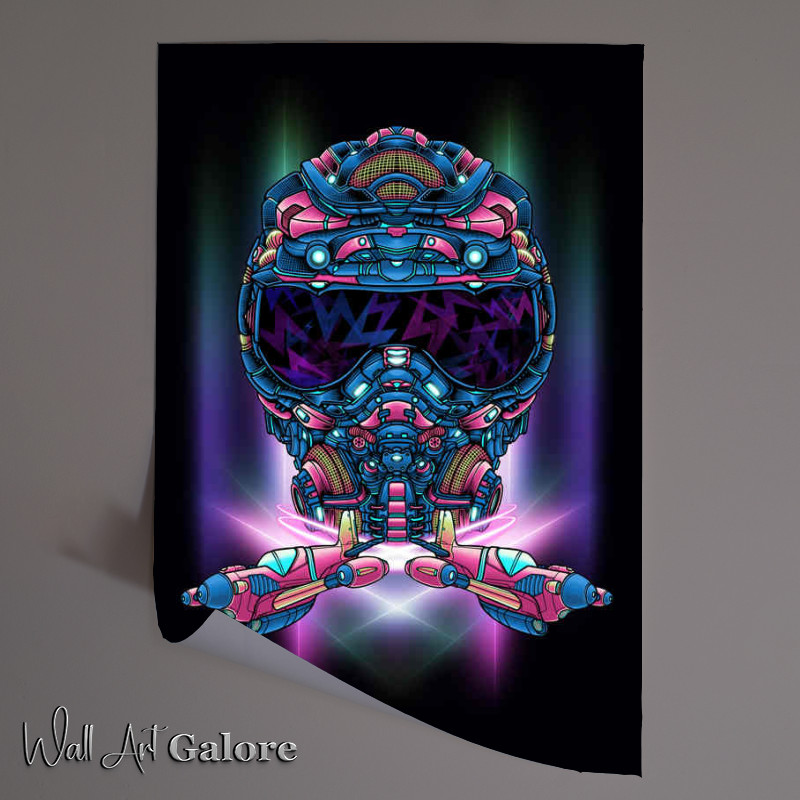 Buy Unframed Poster : (Breathing Space neon style helmet)
