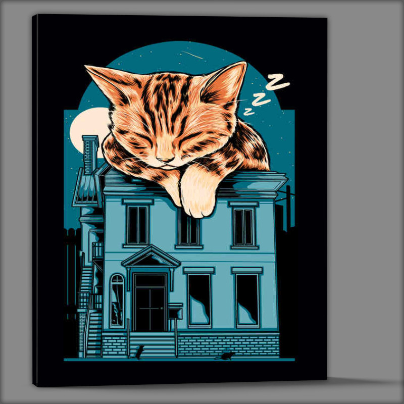 Buy Canvas : (Cat Nap on the roof)