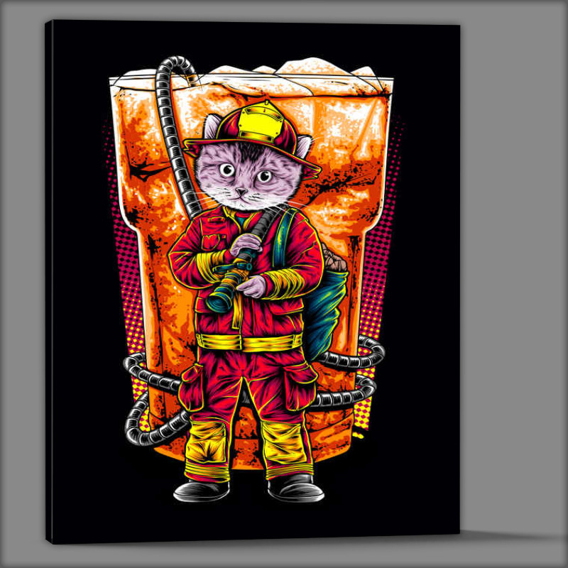 Buy Canvas : (Fire Cat Cool Drink)