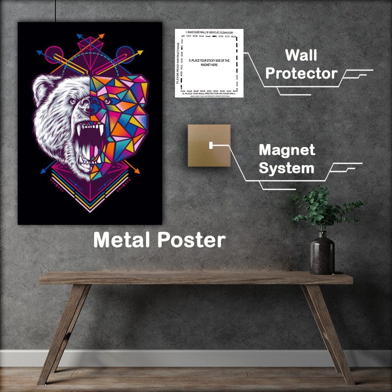 Buy Metal Poster : (Geometric Bear)