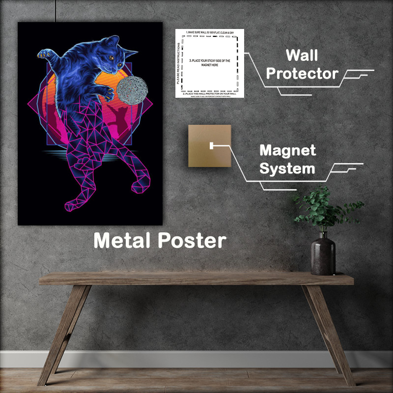 Buy Metal Poster : (Geometric Cat)