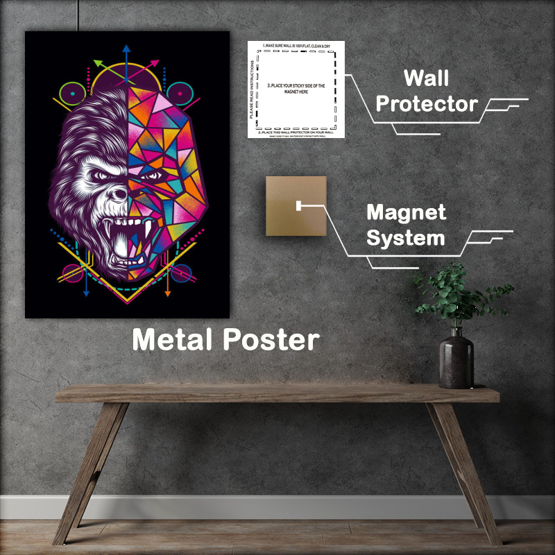 Buy Metal Poster : (Geometric Gorilla)