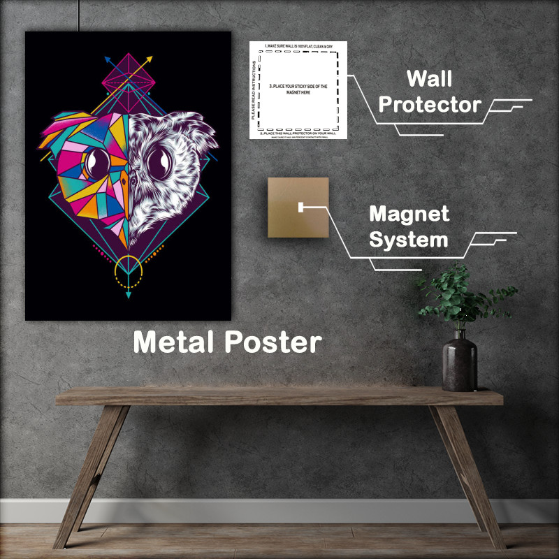 Buy Metal Poster : (Geometric Owl)