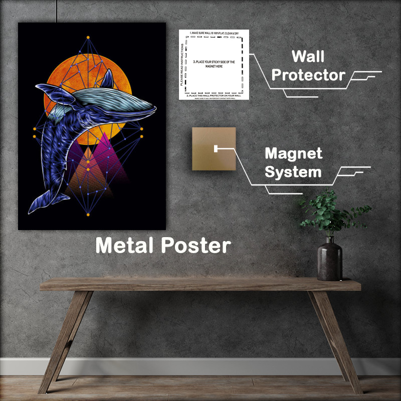 Buy Metal Poster : (Geometric Sperm Whale)