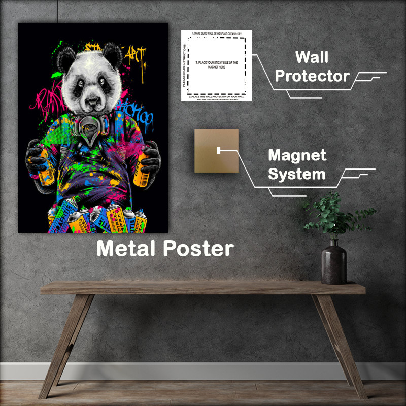 Buy Metal Poster : (Graffiti Panda)