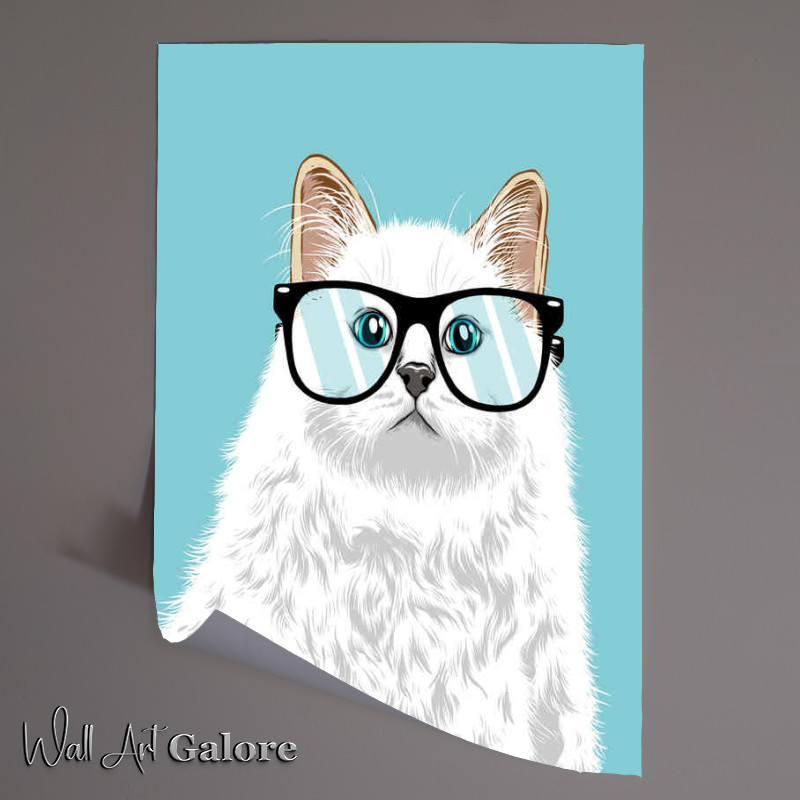 Buy Unframed Poster : (Intelligent Cat Light BLUE)
