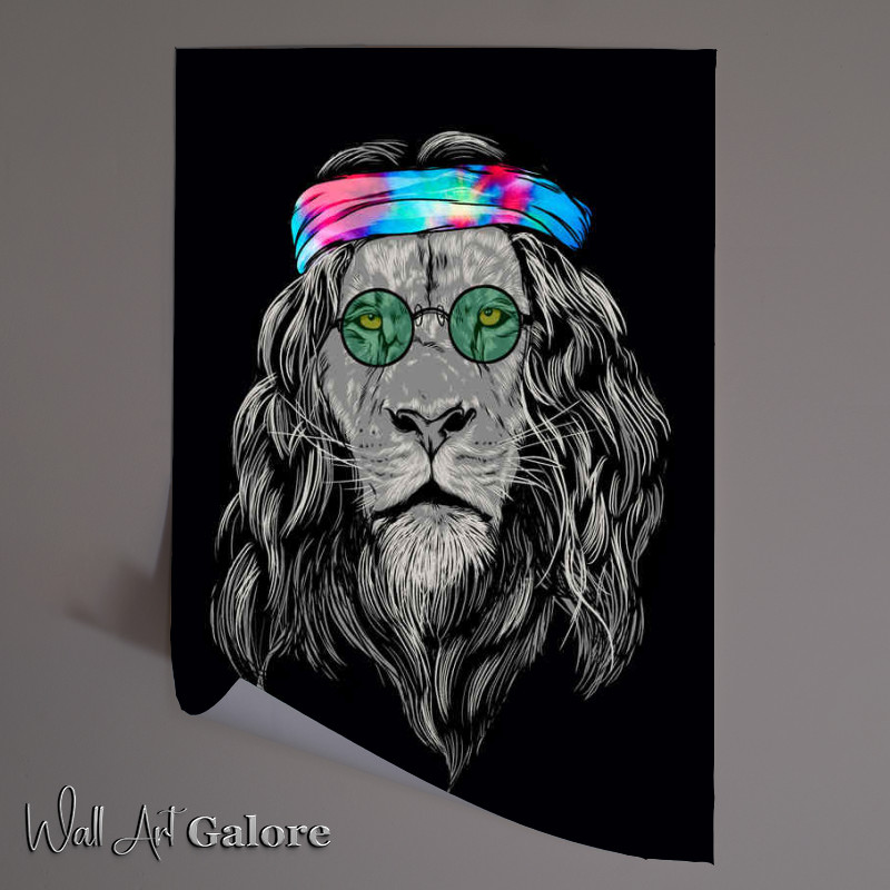 Buy Unframed Poster : (John Lennon Lion Peace Love)