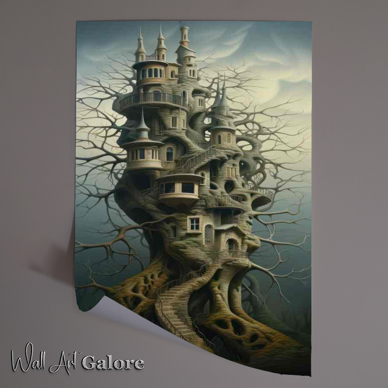 Buy Unframed Poster : (Medieval Magic Castle Houses for Fantasy Lovers)