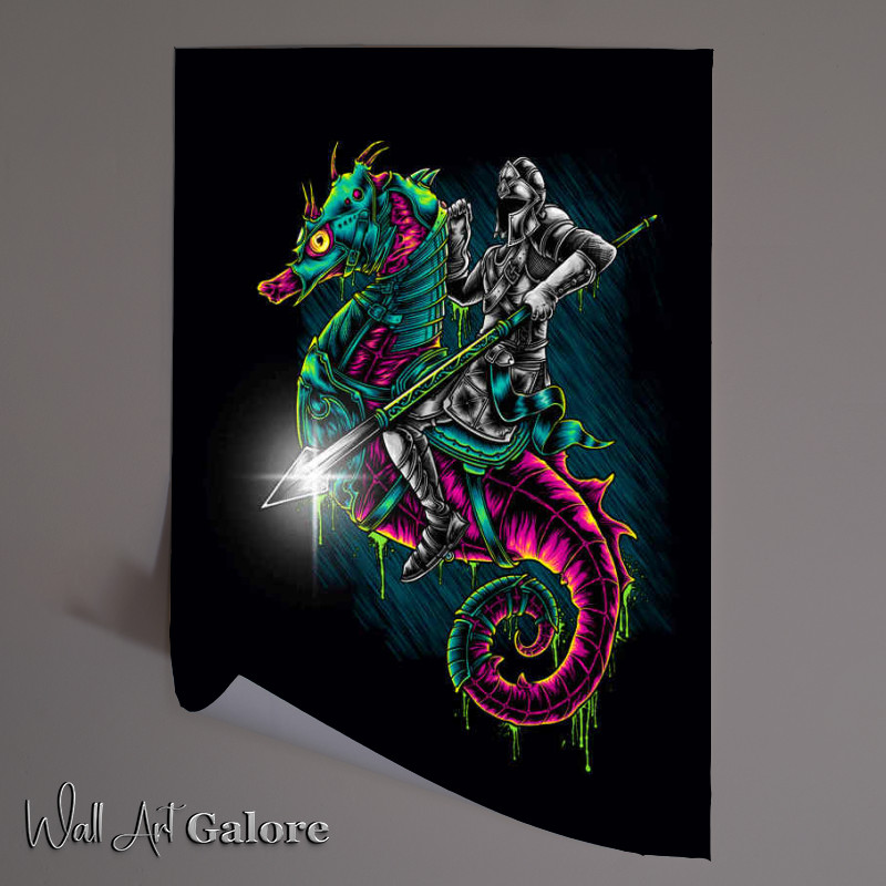 Buy Unframed Poster : (Seahorse And The Knight)