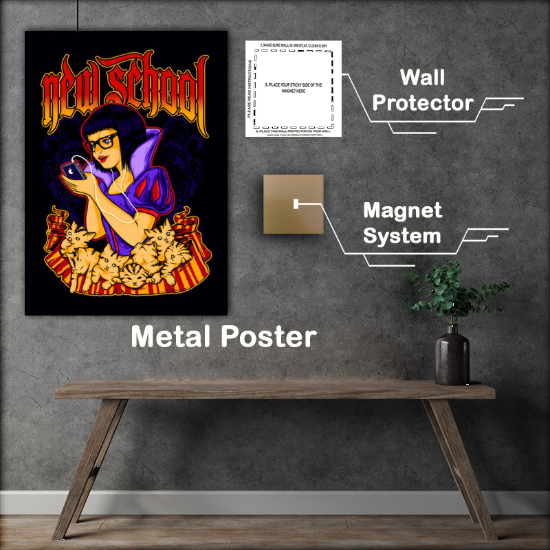 Buy Metal Poster : (Snow White And The Severn Cats)