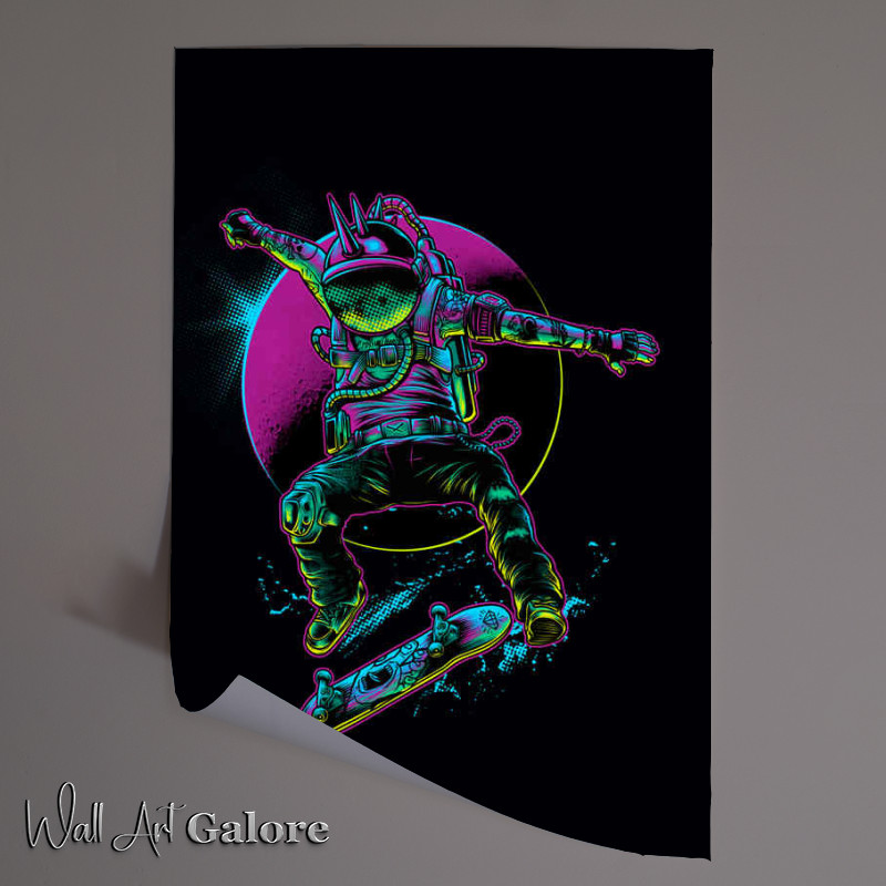 Buy Unframed Poster : (Space Skater neo punk)