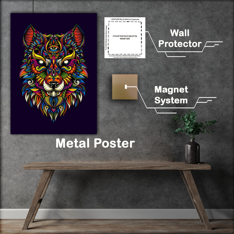 Buy Metal Poster : (The Night Wolf Purple)