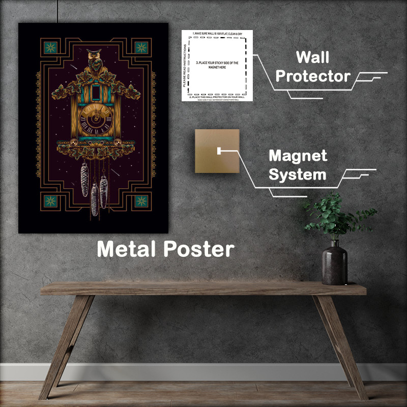 Buy Metal Poster : (The Scientist Owl clock)